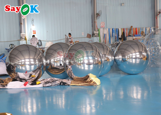 ゴールドミラーボール PVCナイトクラブ 充気気球 ディスコパーティー 結婚式 金銀 浮遊球 充気鏡ボール